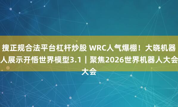 搜正规合法平台杠杆炒股 WRC人气爆棚！大晓机器人展示开悟世界模型3.1｜聚焦2026世界机器人大会